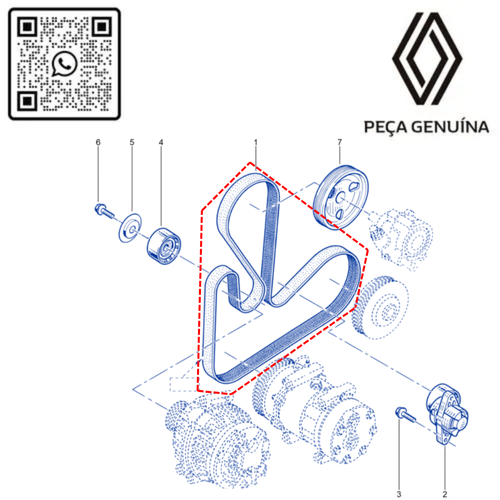 RN 598963 8200598963 CORREIA DO ALTERNADOR 5PK1755 - 4